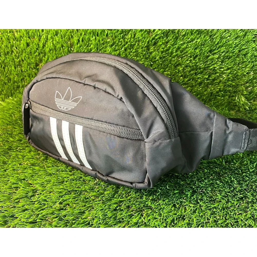 Adidas Originals Waist Bag Fanny Pack Black 3-Stripes Trefoil Logo Crossbody‎